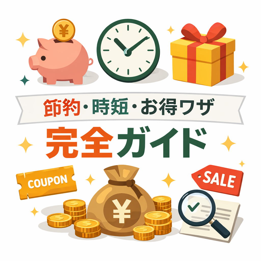 お得・節約・時短をテーマにした完全ガイド記事のアイキャッチ画像