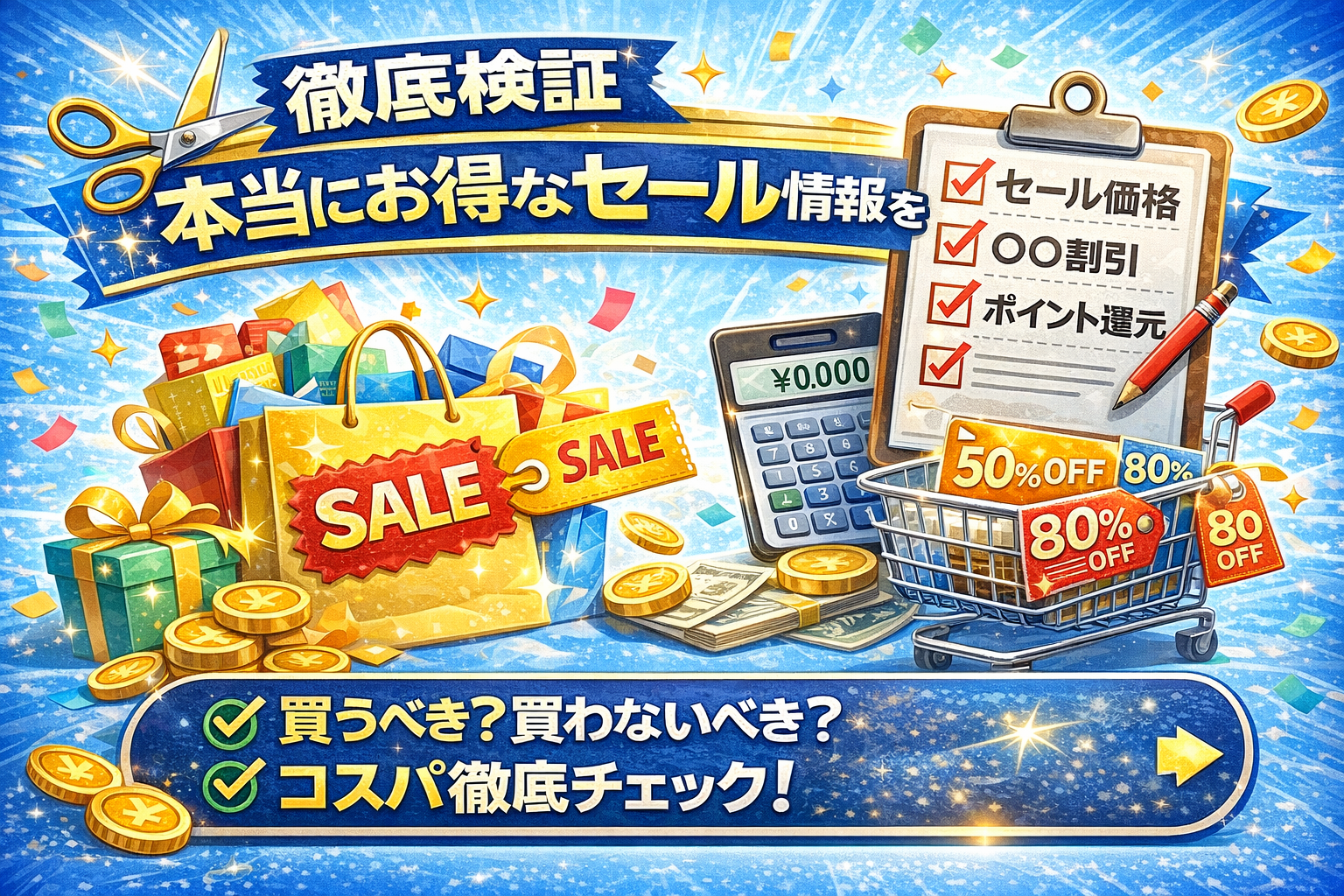 本当にお得なセール情報を徹底検証するイメージ